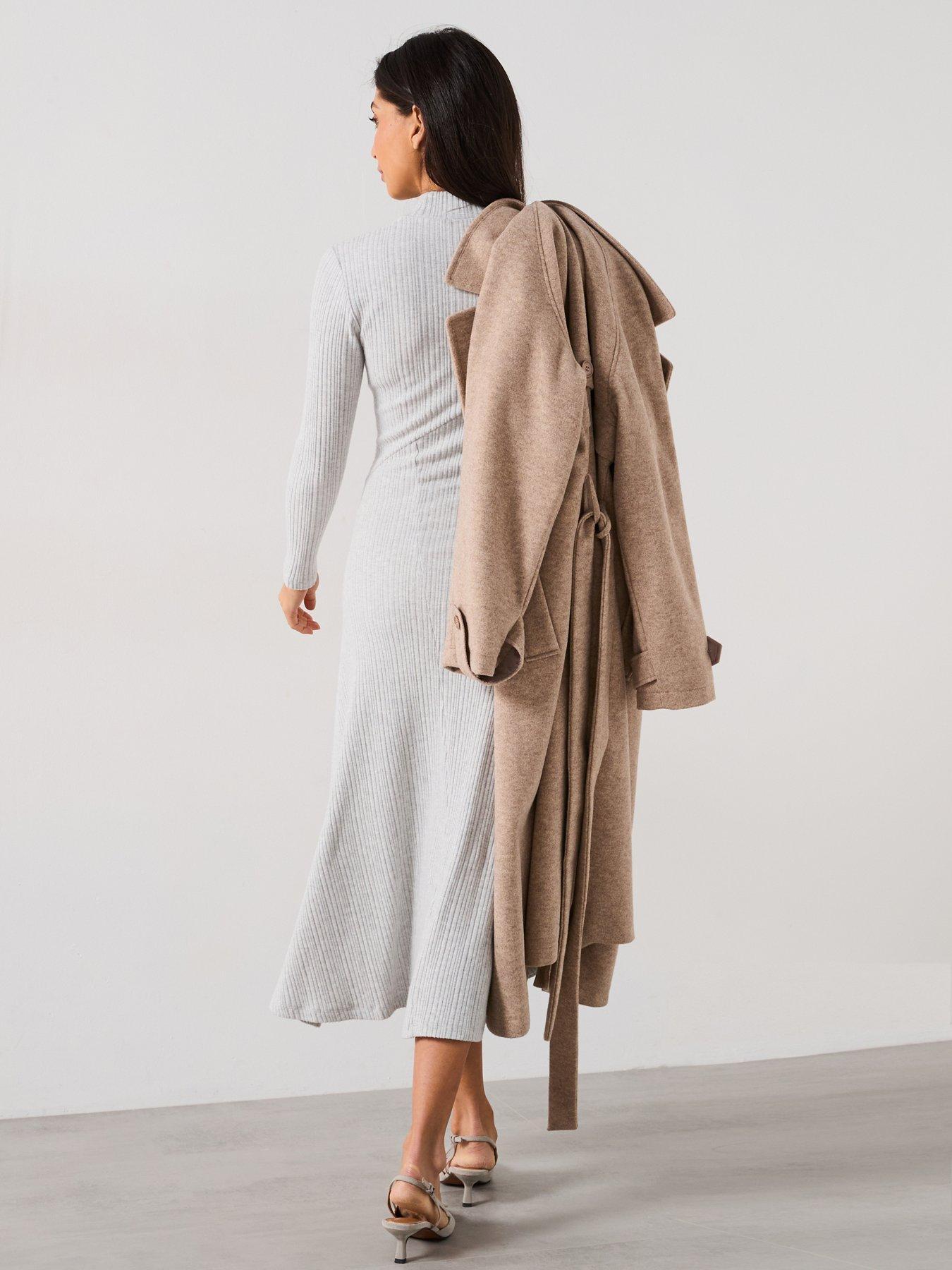 RIVER ISLAND SUKIENKA Z PRĄŻKOWANEJ DZIANINY 