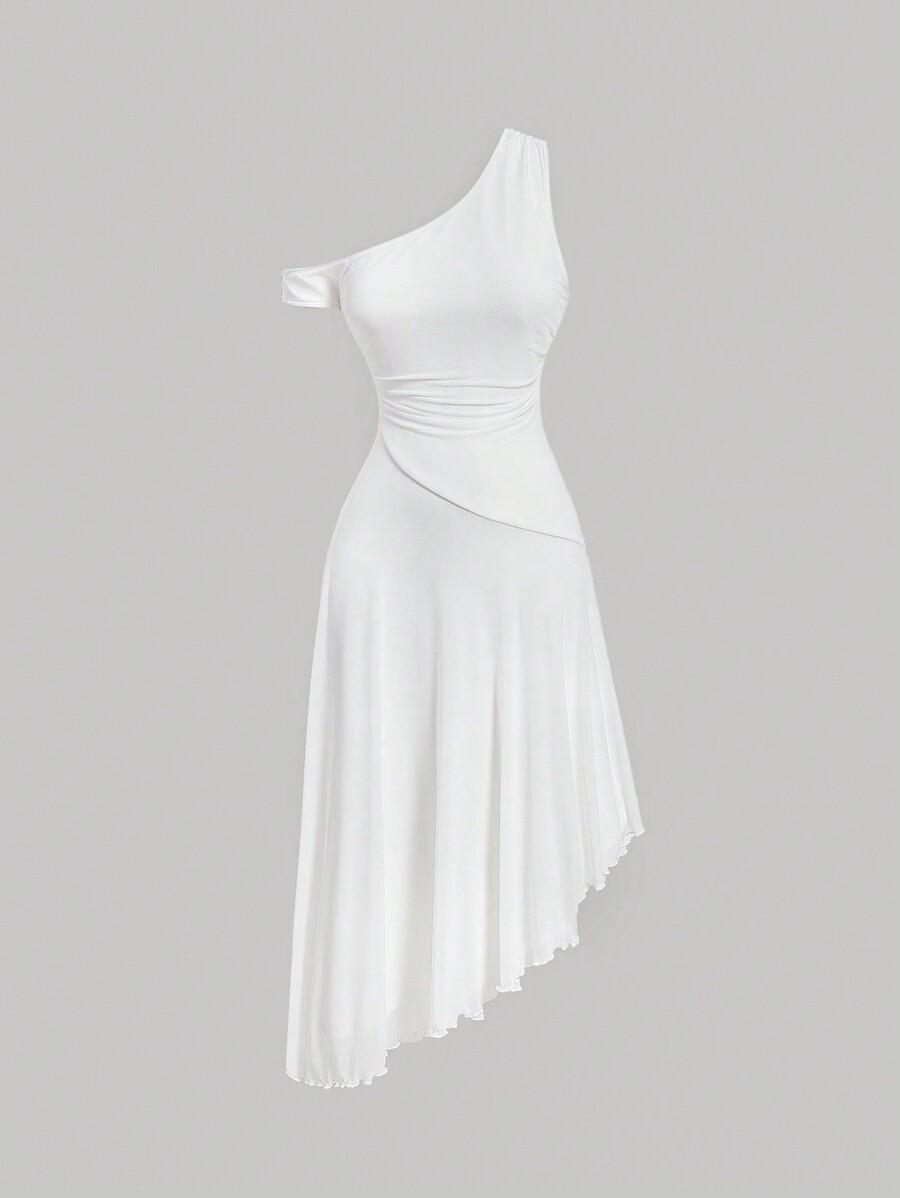 BIAŁA ASYMETRYCZNA SUKIENKA