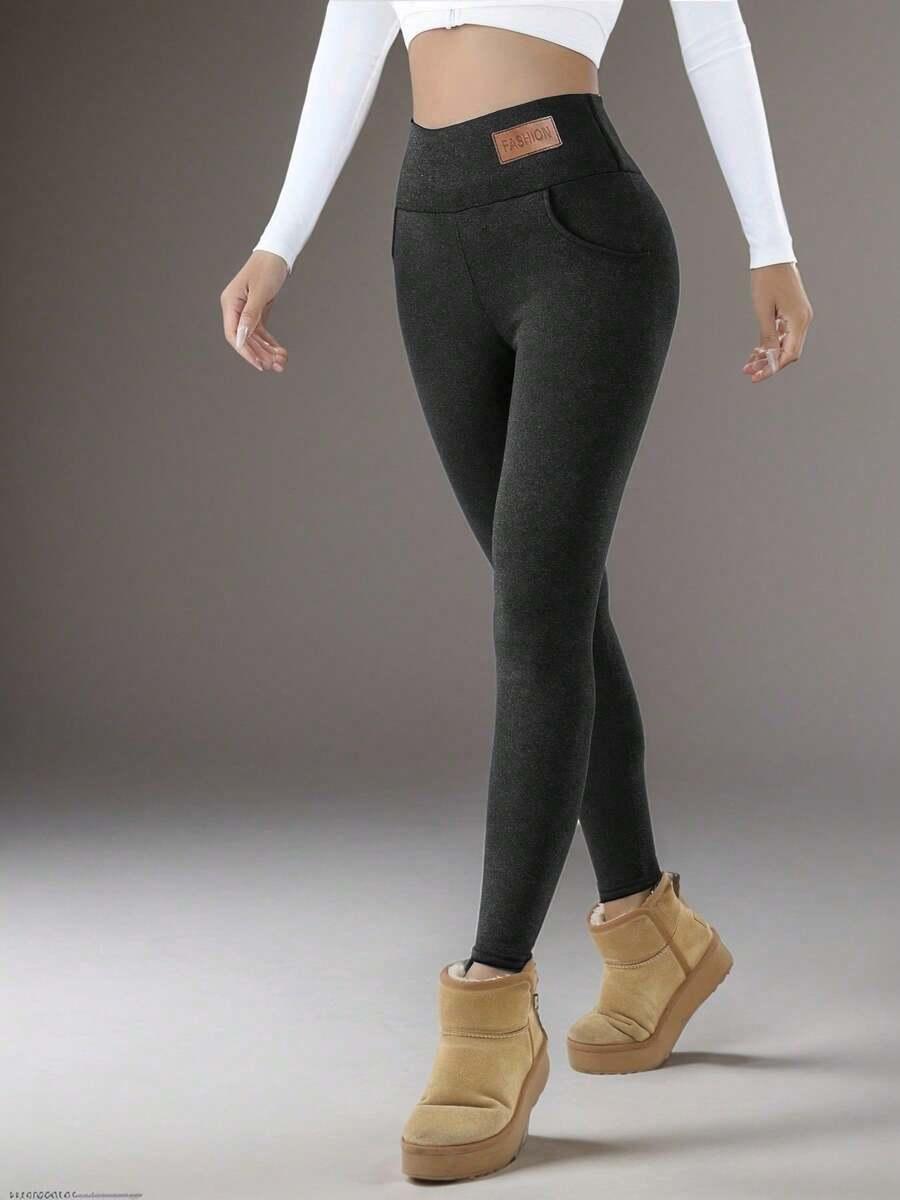 SZARE OCIEPLANE LEGGINSY