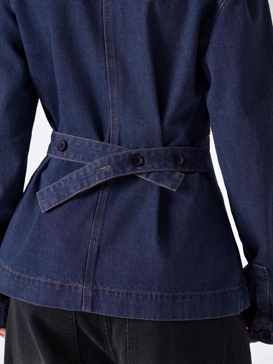 granatowa bluzka jeans