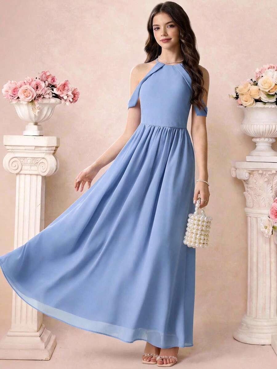 NIEBIESKA MAXI SUKIENKA