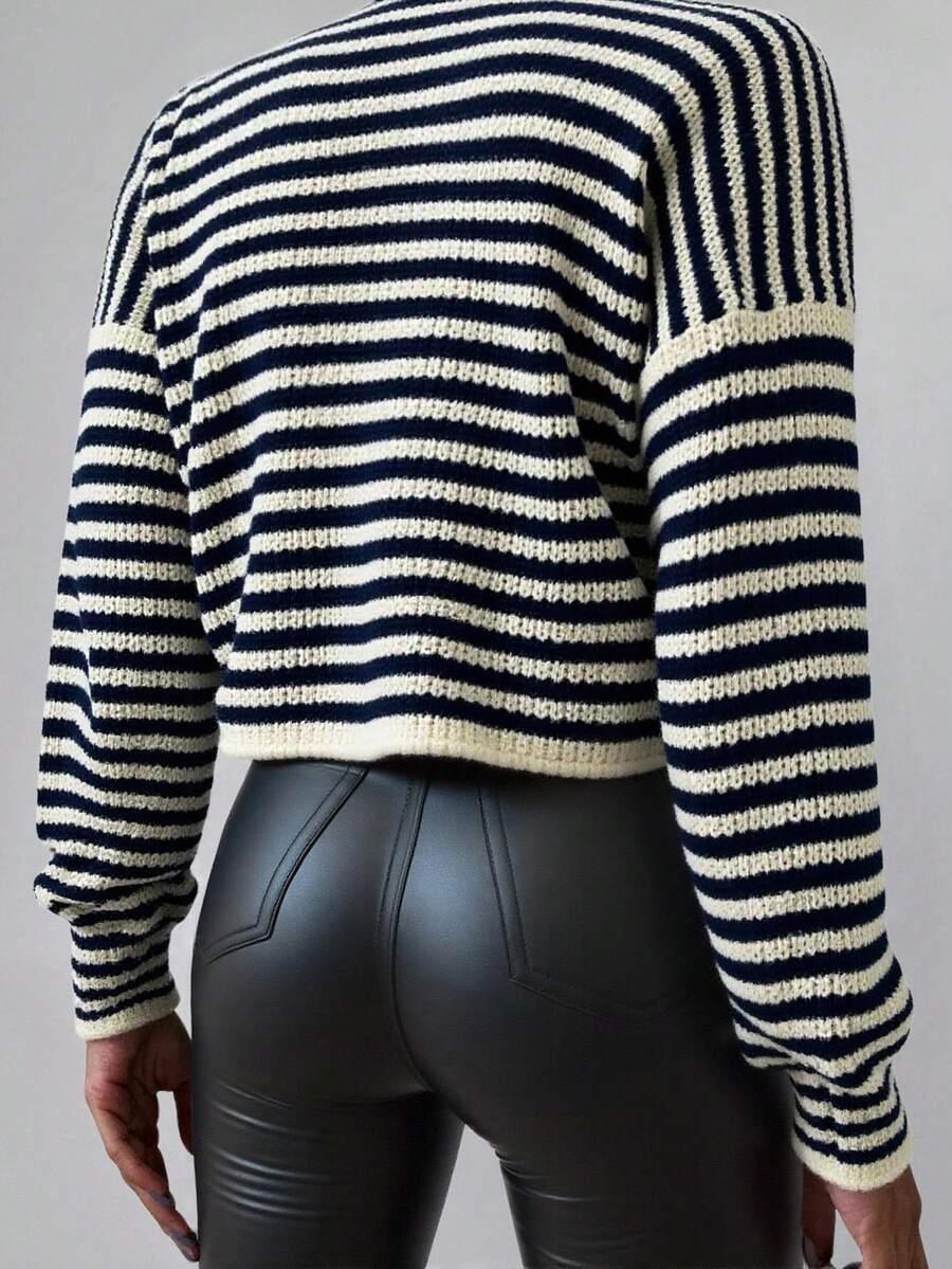 rozpinany sweter w paski