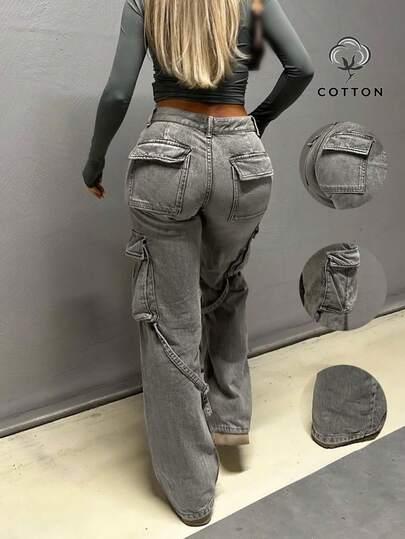 szare spodnie jeans