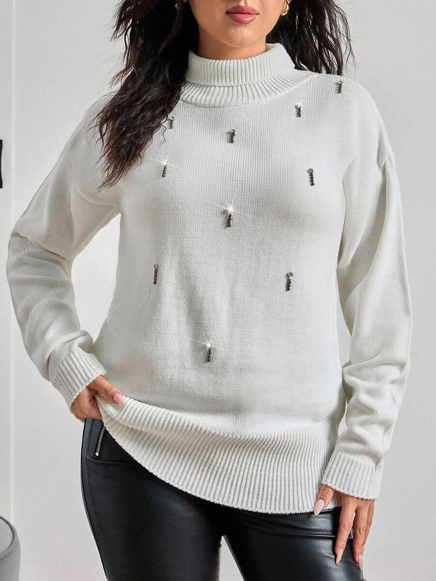 SWETER Z GOLFEM ZE ZDOBIENIEM