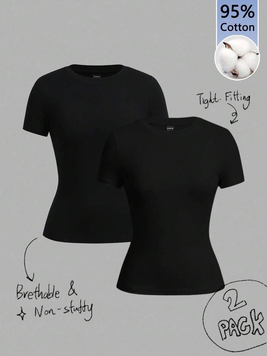 czarny t-shirt 2-pack