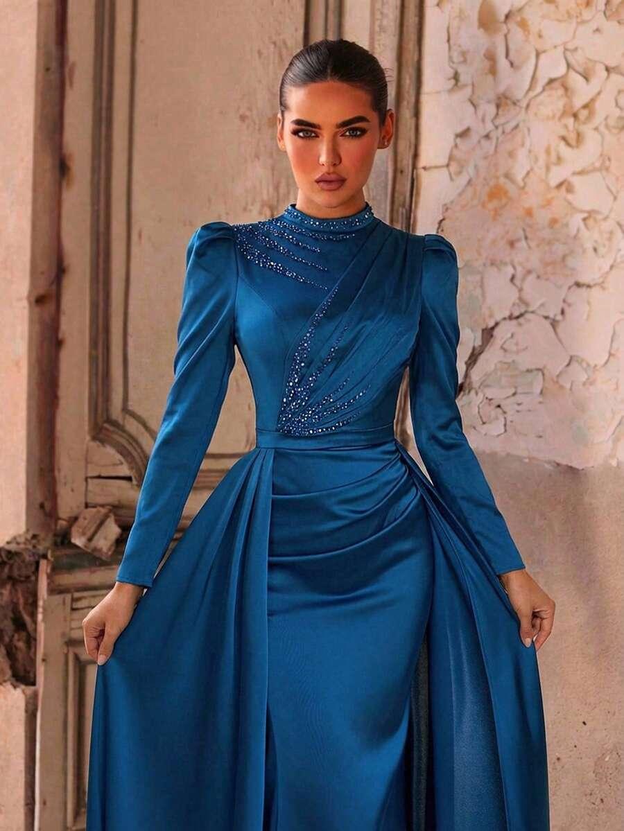 NIEBIESKA MAXI SUKIENKA