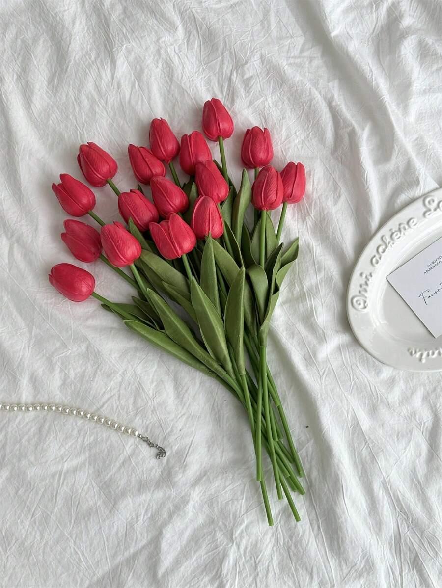czerwony SZTUCZNY TULIPAN