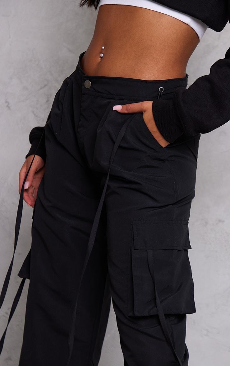 czarne spodnie bojówki kieszenie casual