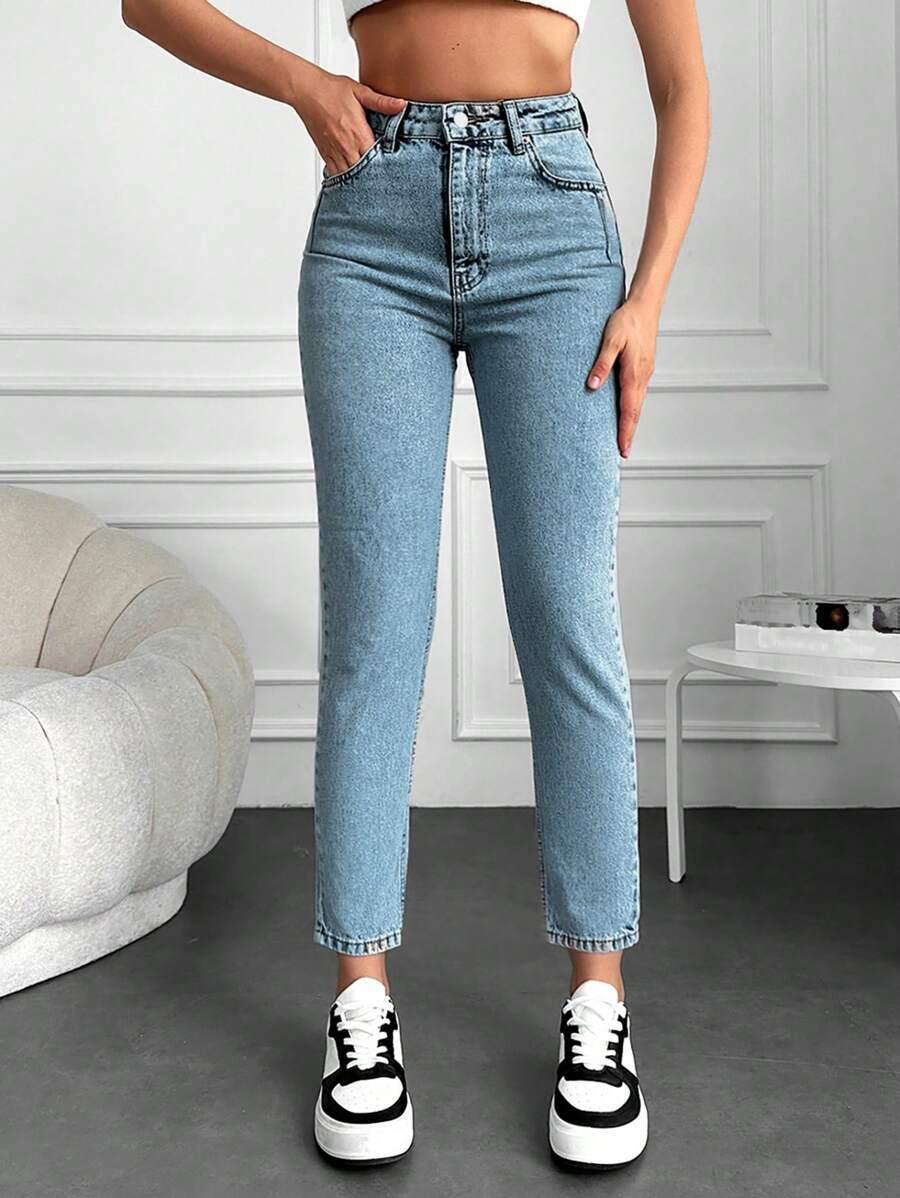 NIEBIESKIE SPODNIE JEANS WYSOKI STAN 