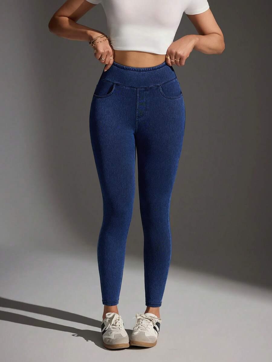 GRANATOWE SPODNIE CASUAL