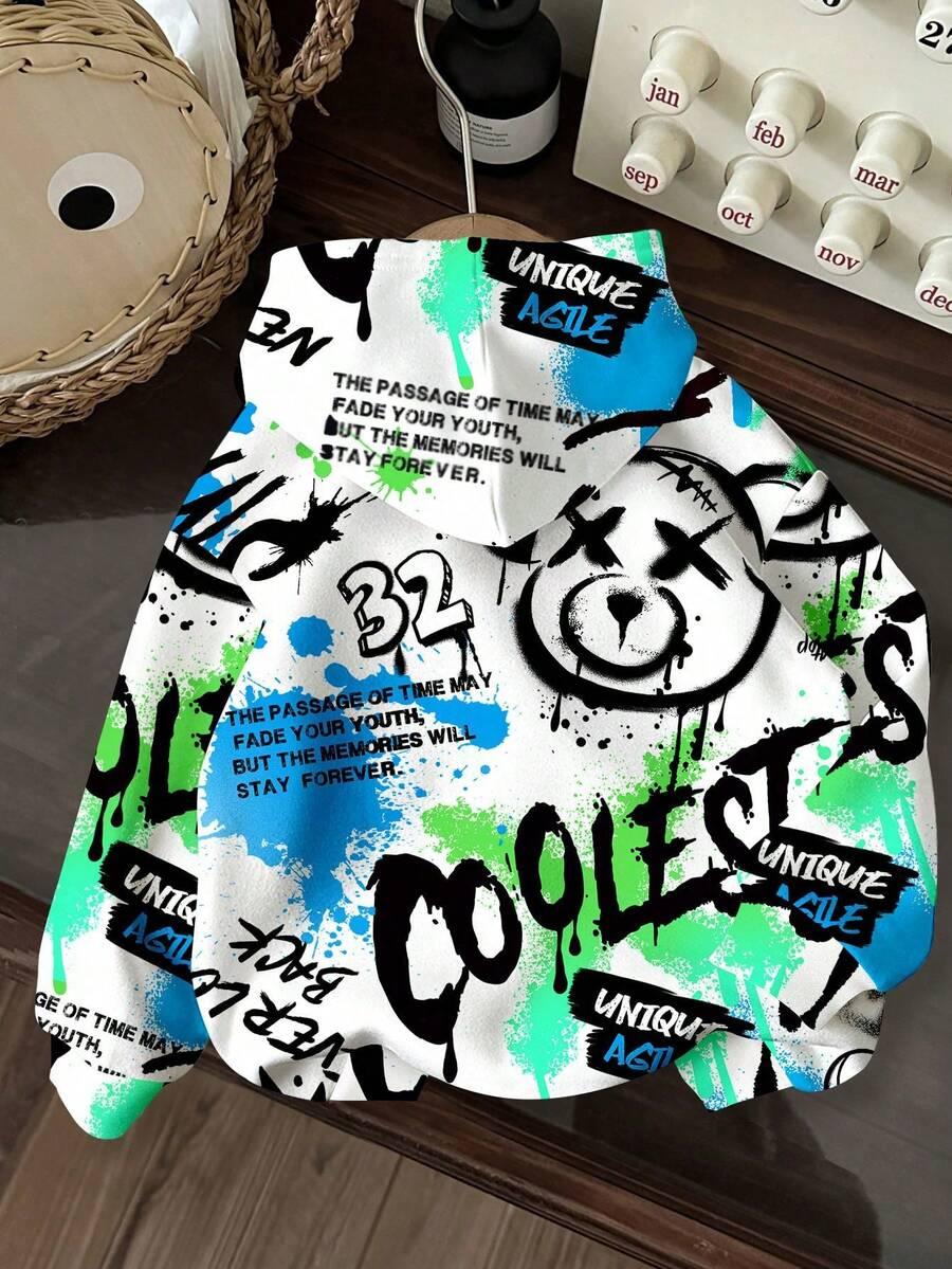 bluza z kapturem print