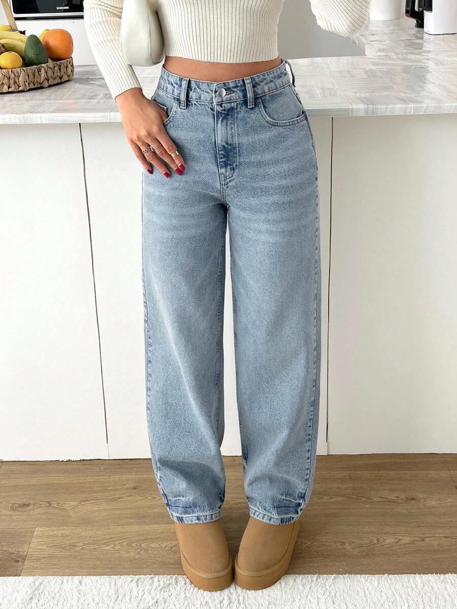 niebieskie spodnie jeans wysoki stan