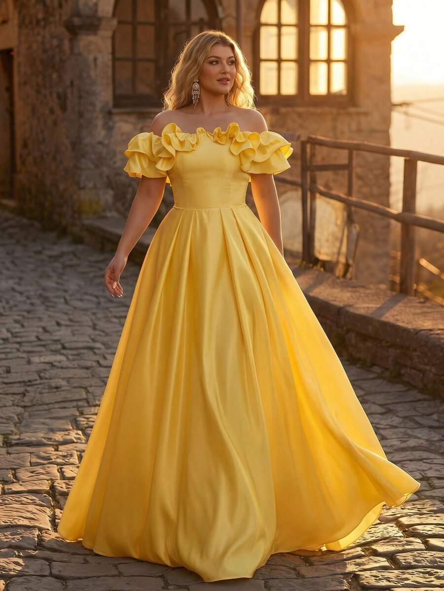 ŻÓŁTA MAXI SUKIENKA