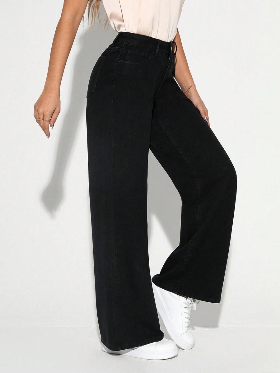 CZARNE SPODNIE JEANS