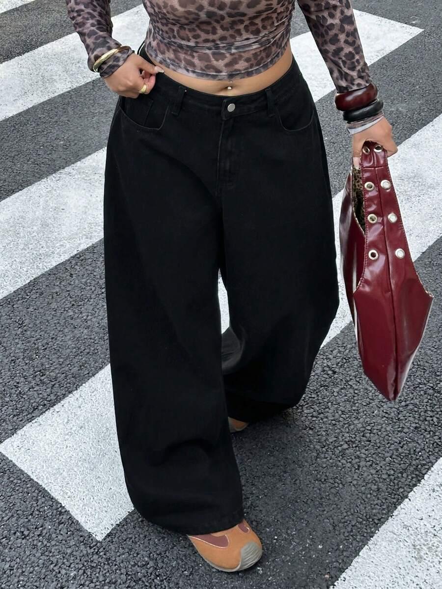 CZARNE SPODNIE JEANS