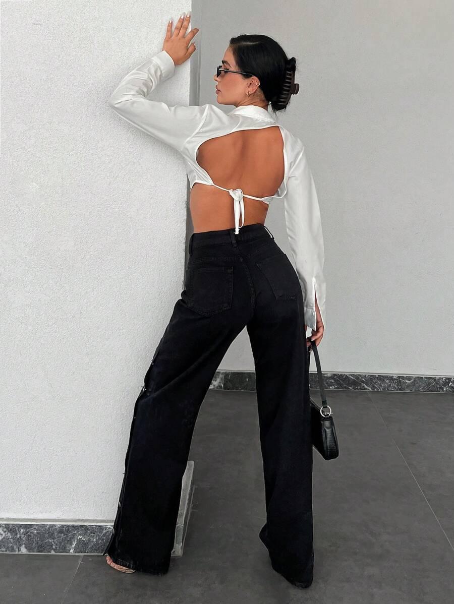 CZARNE JEANSY WYSOKI STAN