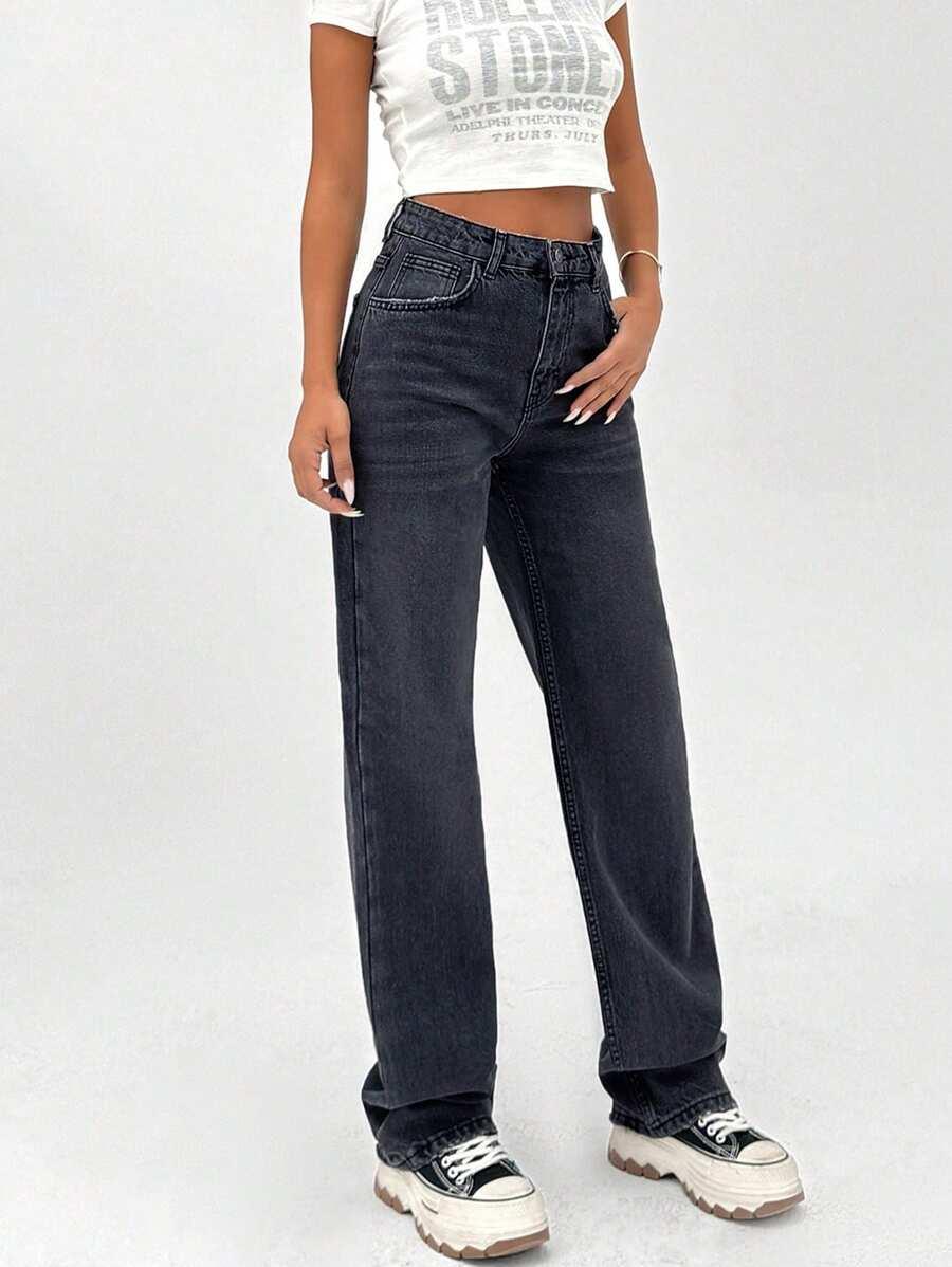 CZARNE SPODNIE JEANS
