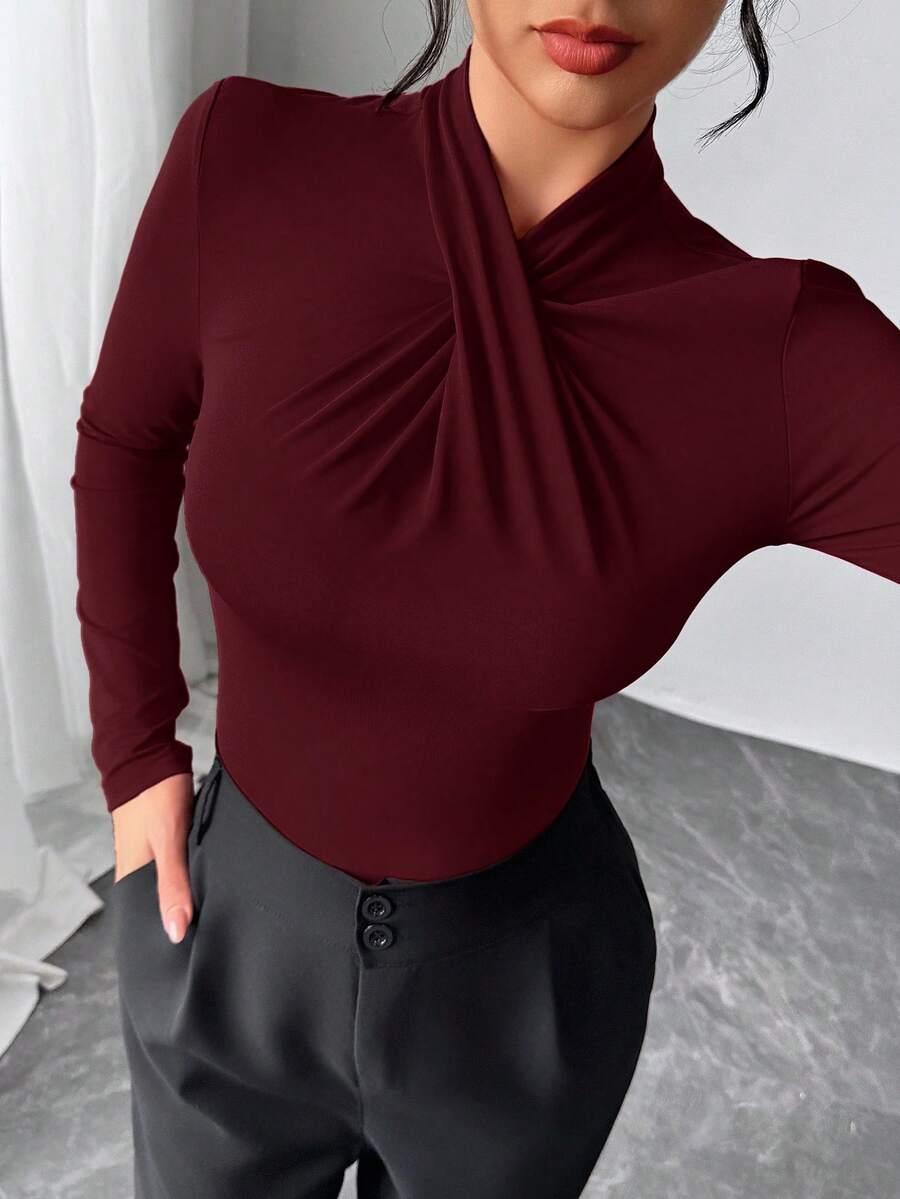 BORDOWE BODY DŁUGI RĘKAW