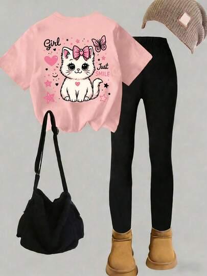 DWUCZĘŚCIOWY KOMPLET LEGGINSY I T-SHIRT