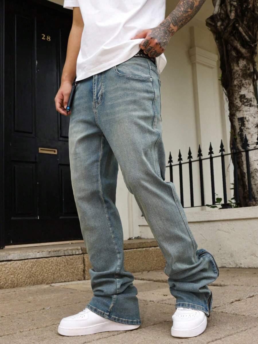 niebieskie spodnie jeans