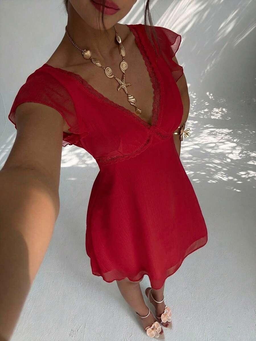 czerwona mini sukienka