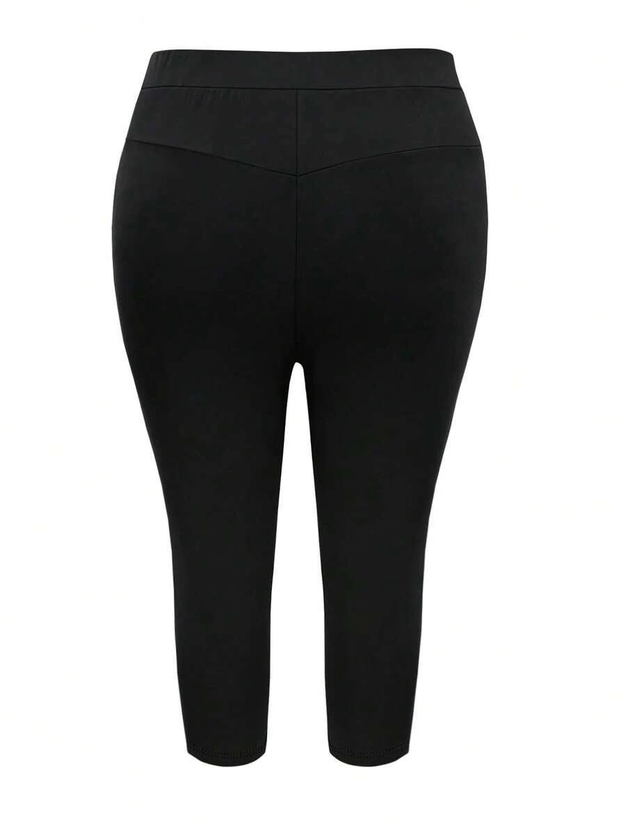 czarne spodnie capri casual wiązanie