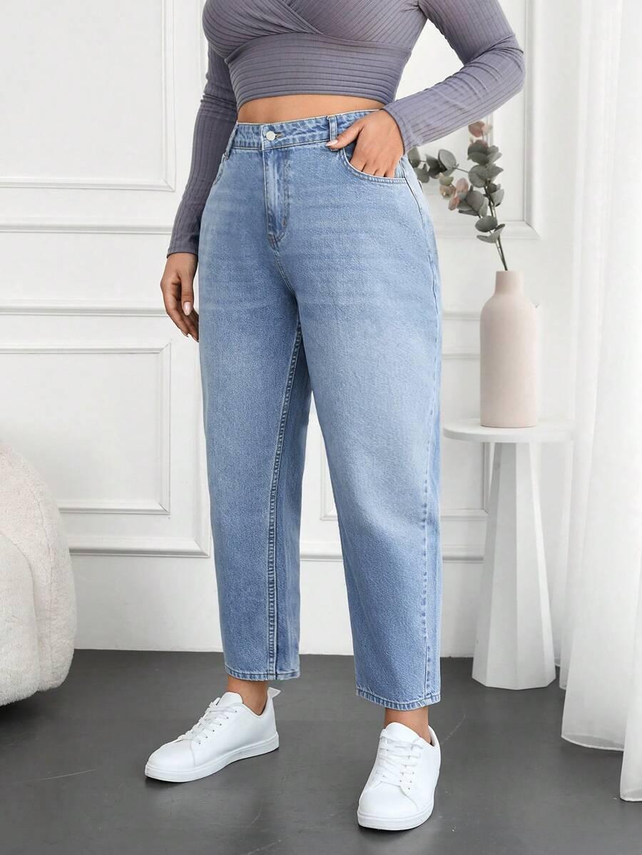 NIEBIESKIE SPODNIE MOM JEANS 