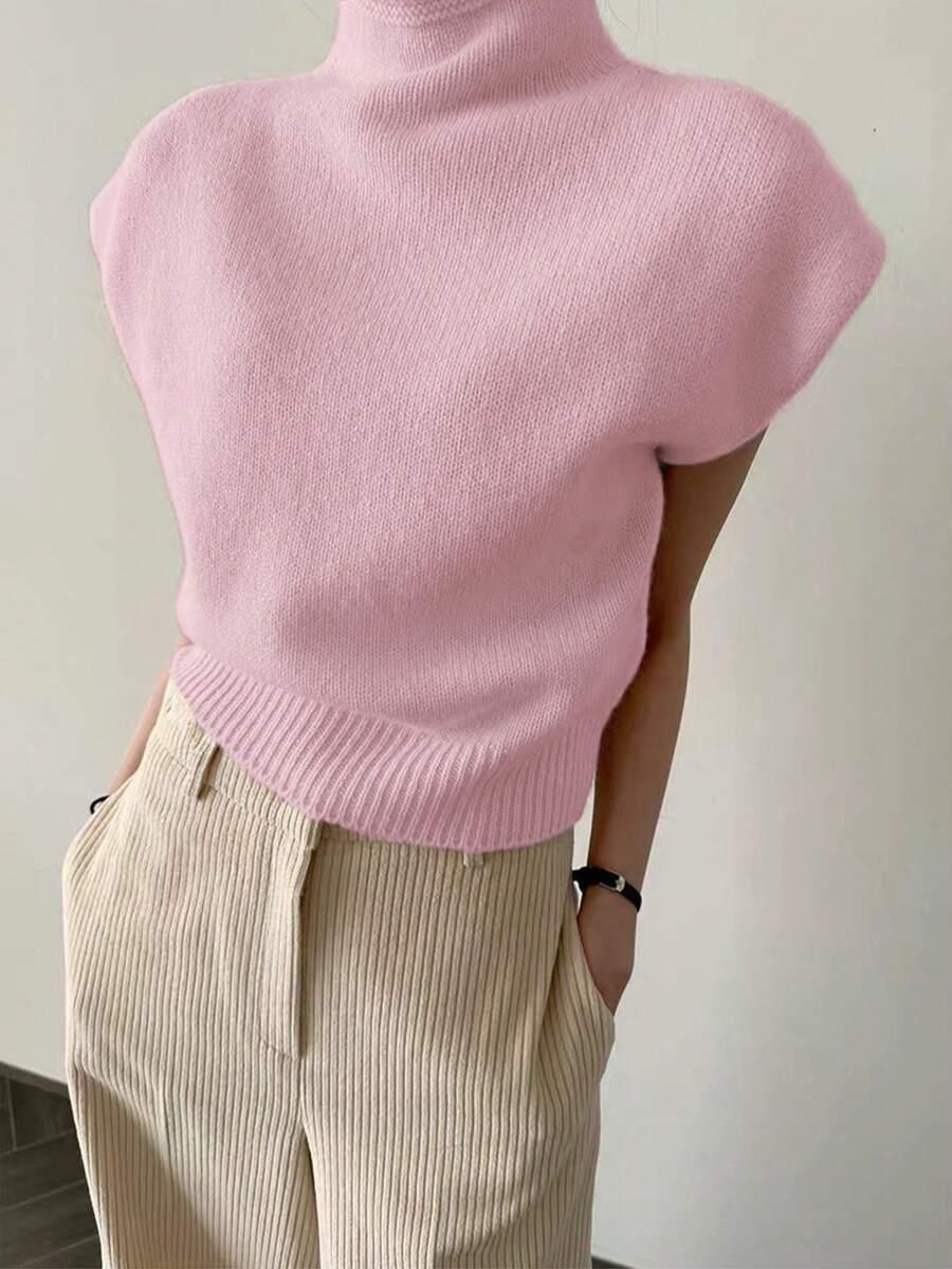 RÓŻOWY SWETER PÓŁGOLF 