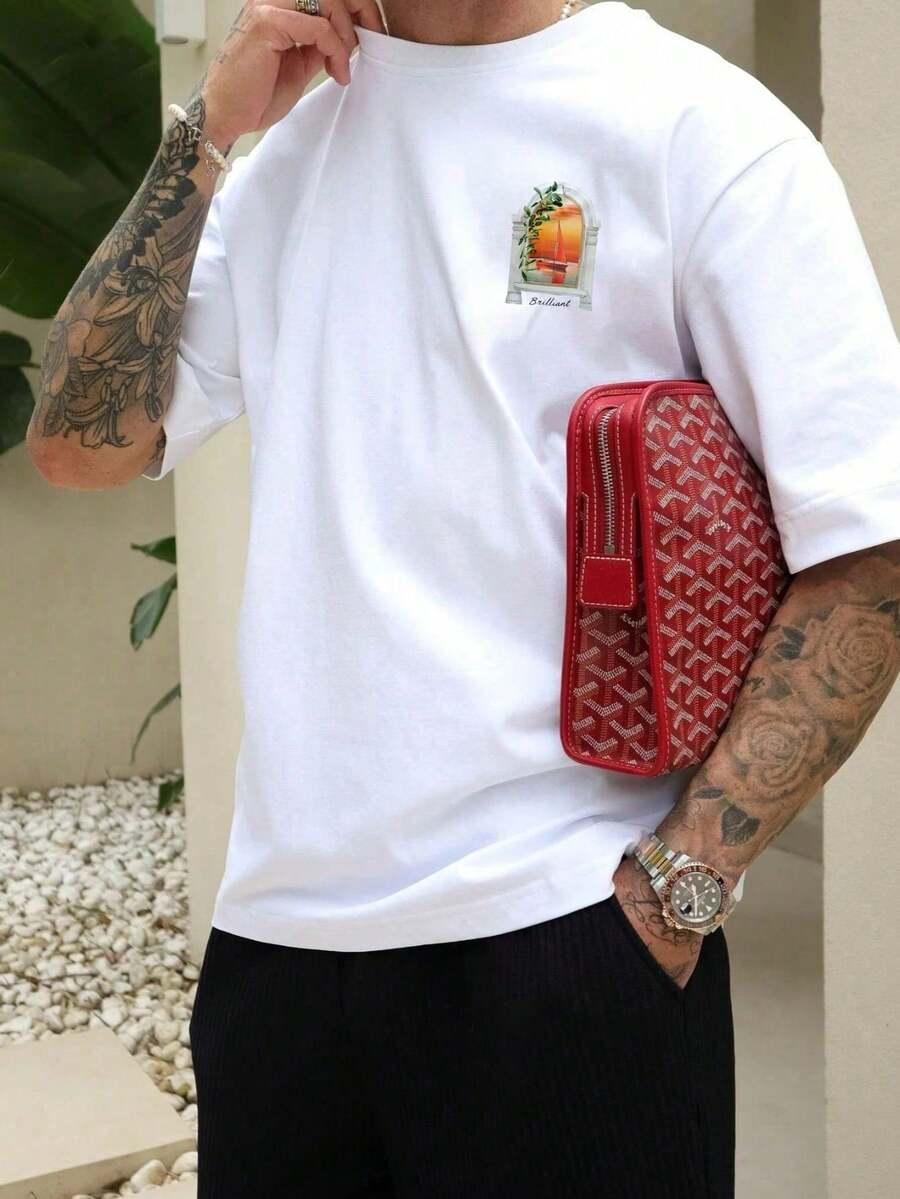 biały t-shirt nadruk