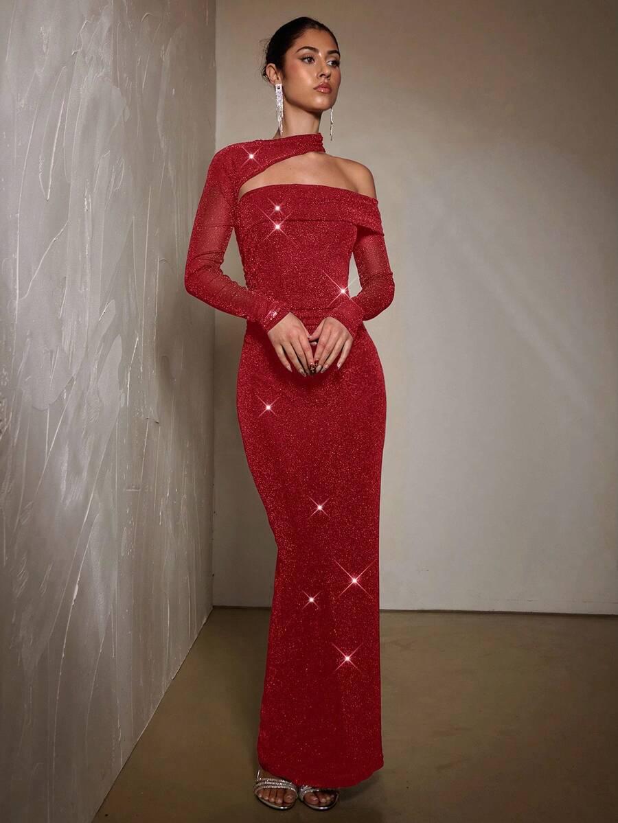 czerwona maxi sukienka