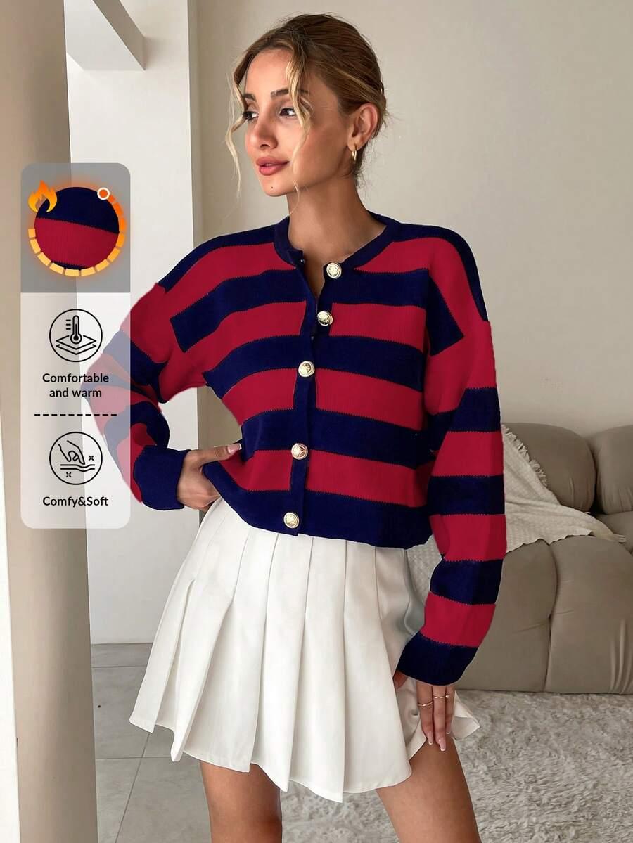 rozpinany sweter paski