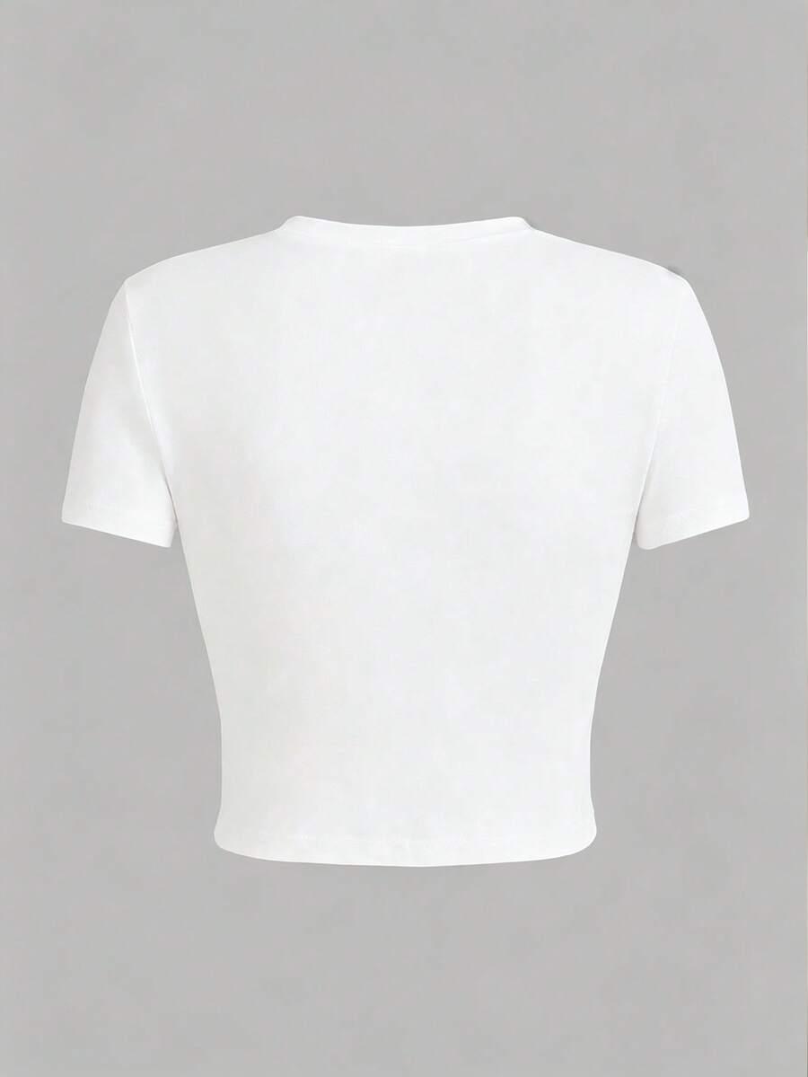 biały t-shirt print