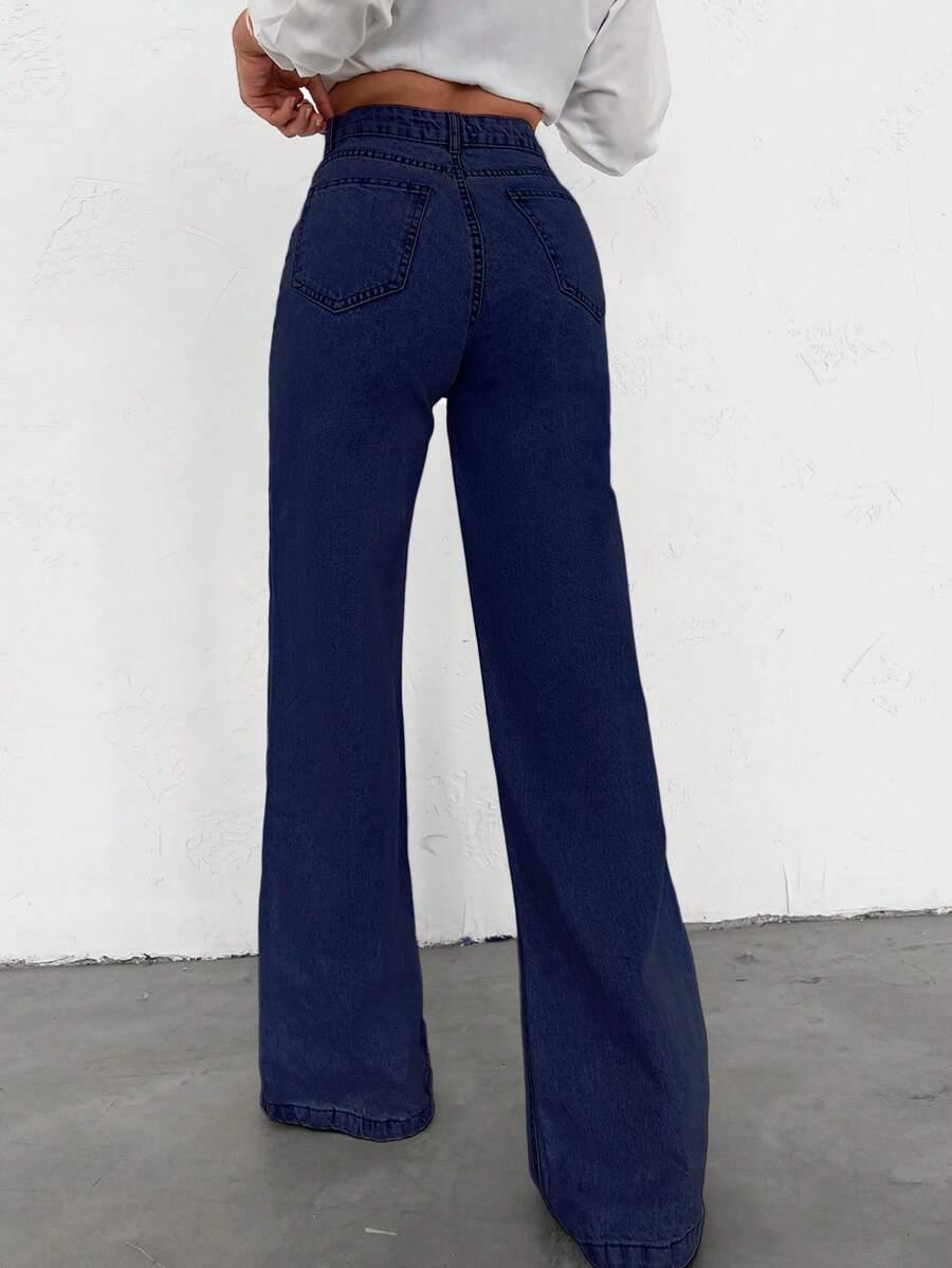 GRANATOWE SPODNIE JEANS