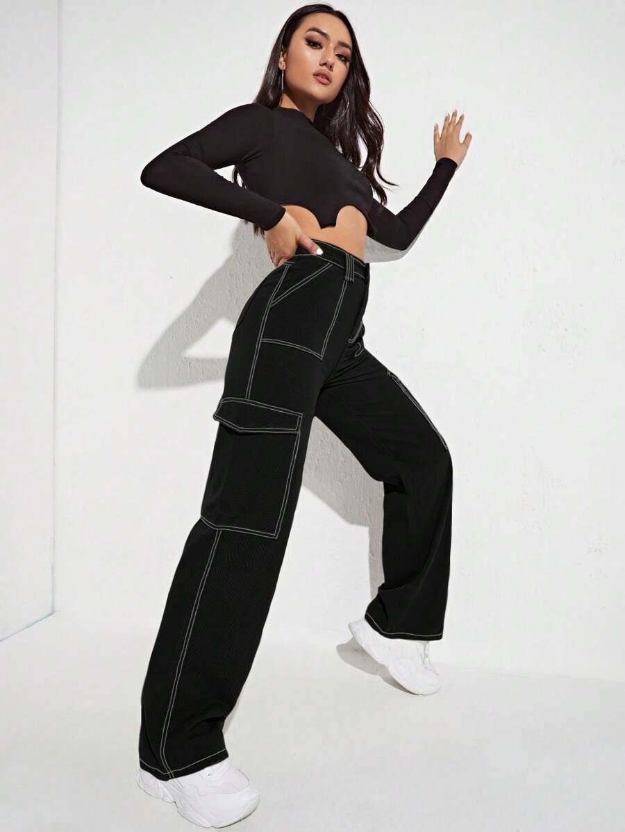 CZARNE SPODNIE JEANS 