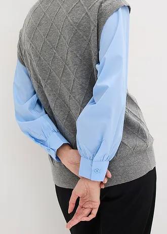 SWETER Z KOSZULOWĄ WSTAWKĄ