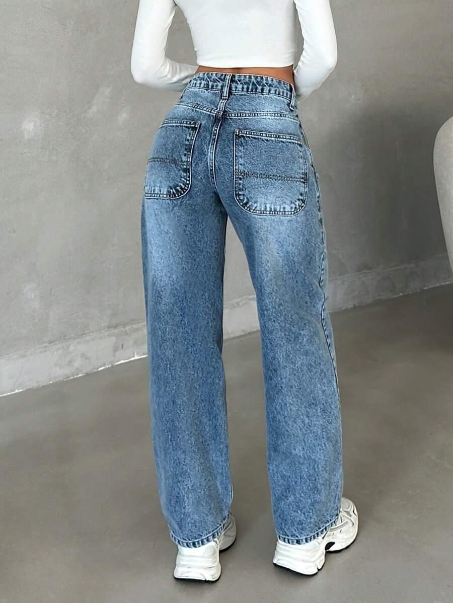 SPODNIE JEANS PROSTA NOGAWKA 