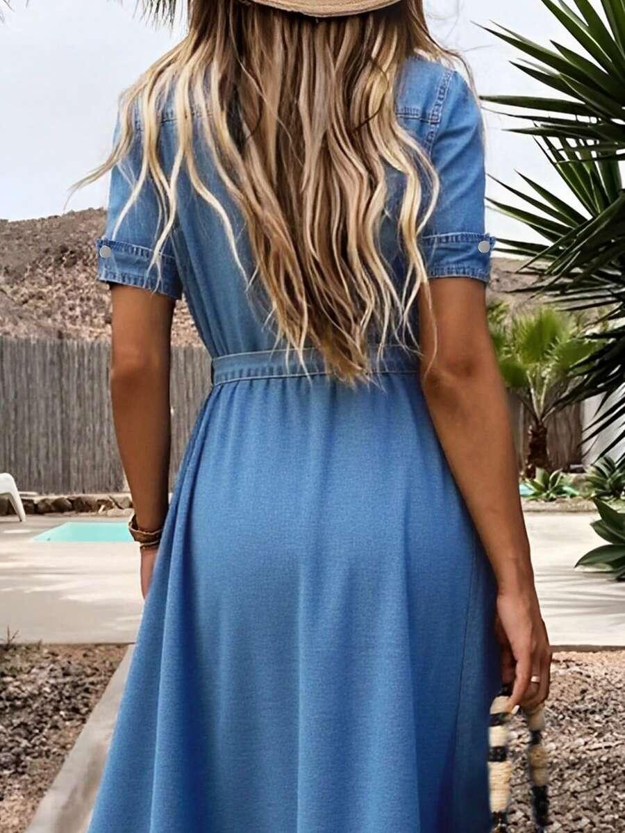 NIEBIESKA SUKIENKA JEANS