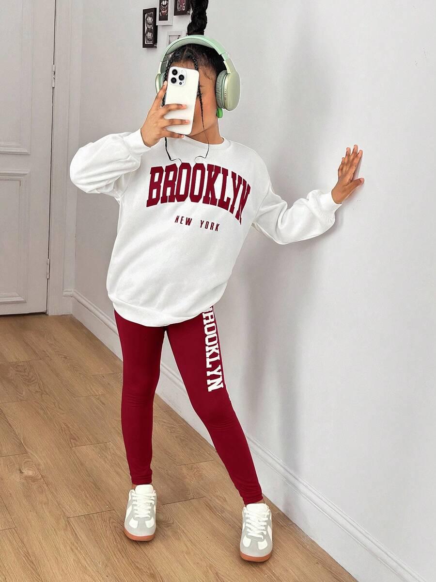 BLUZA LEGGINSY KOMPLET nadruk