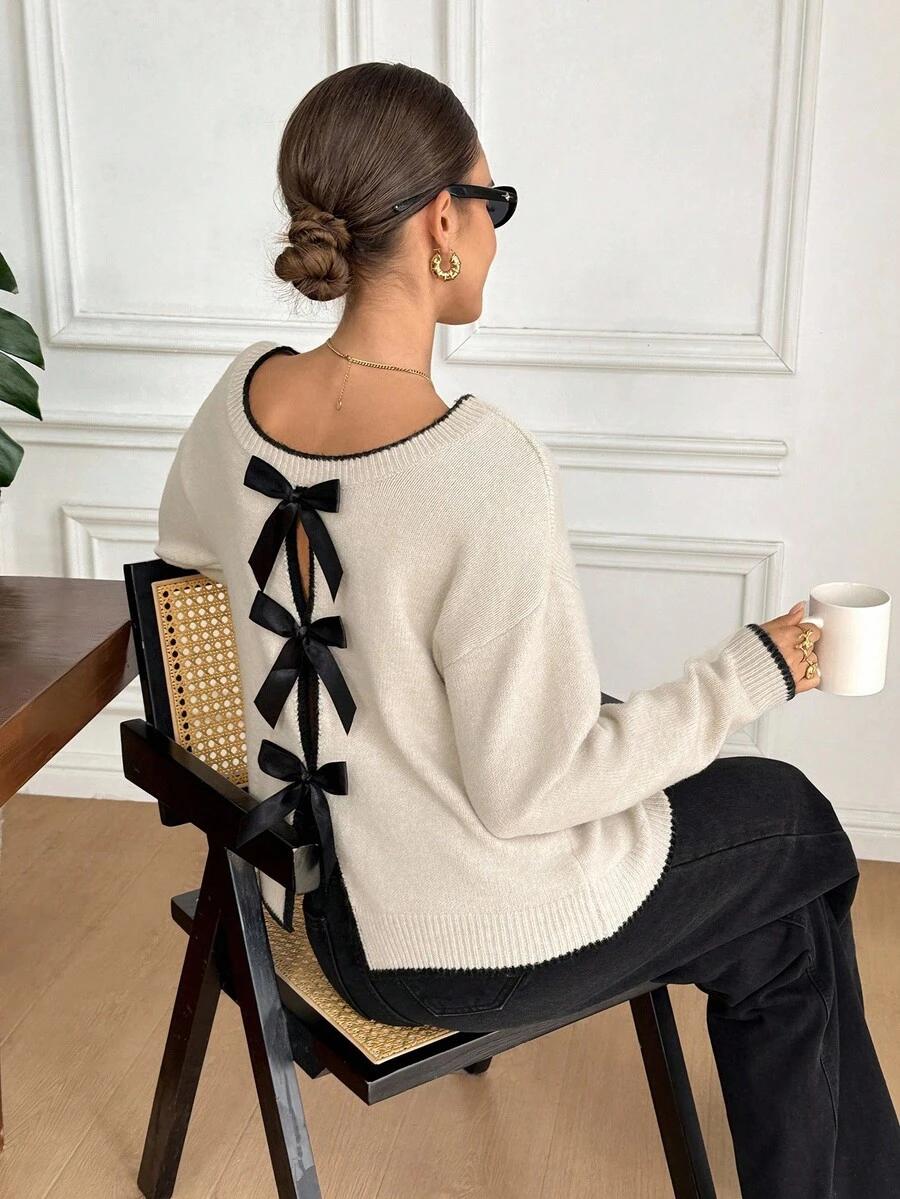 BEŻOWY SWETER CASUAL