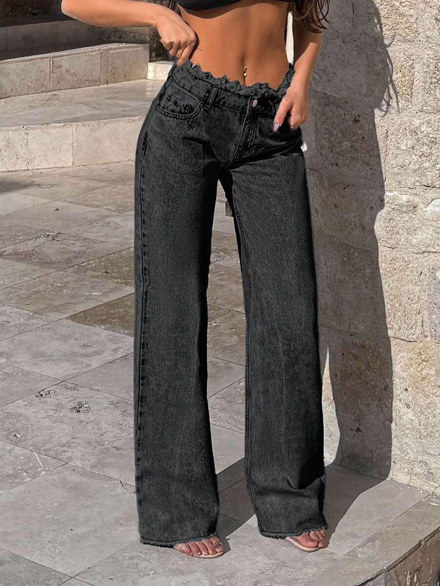 CZARNE SPODNIE JEANS
