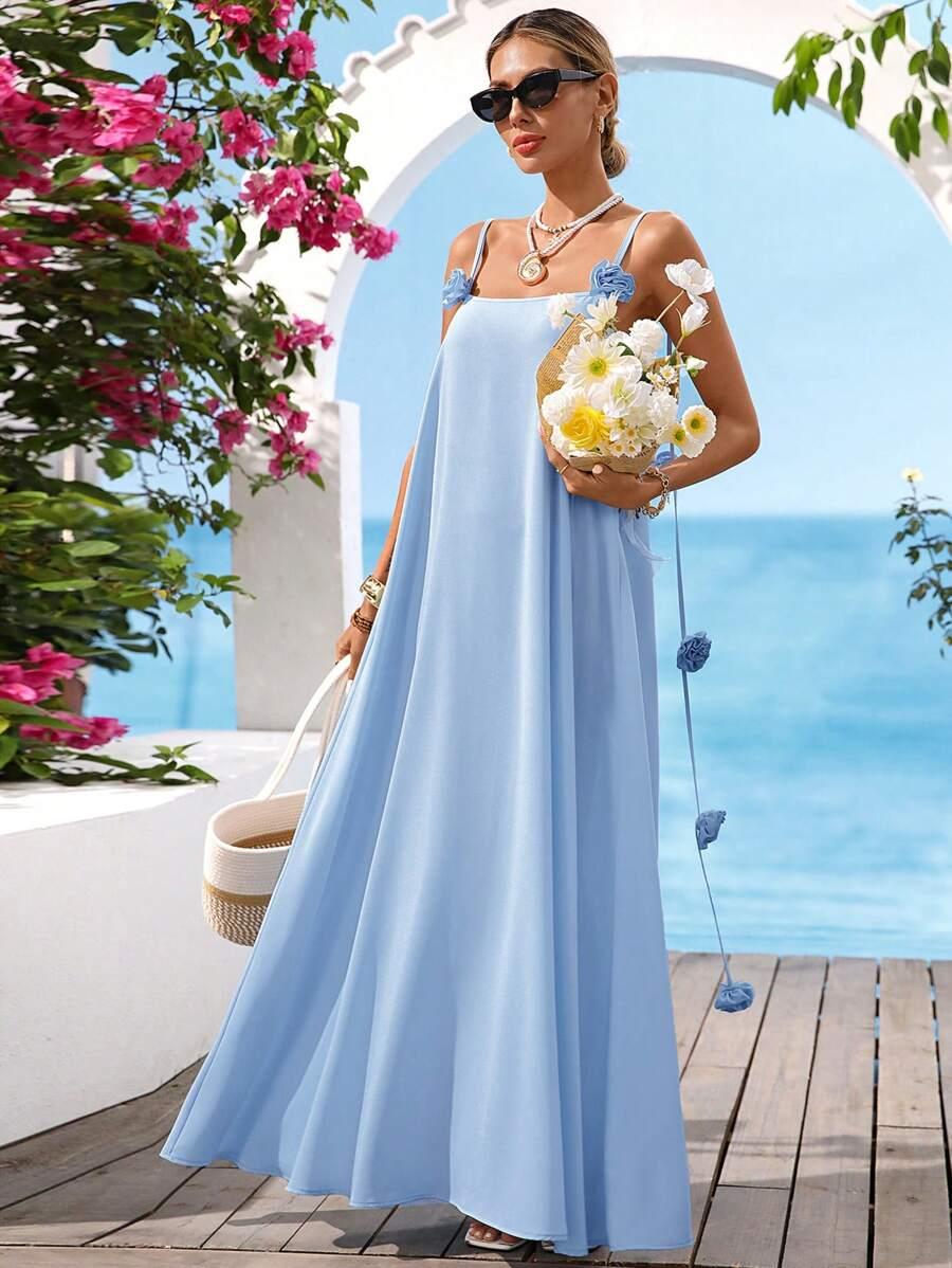 niebieska maxi sukienka