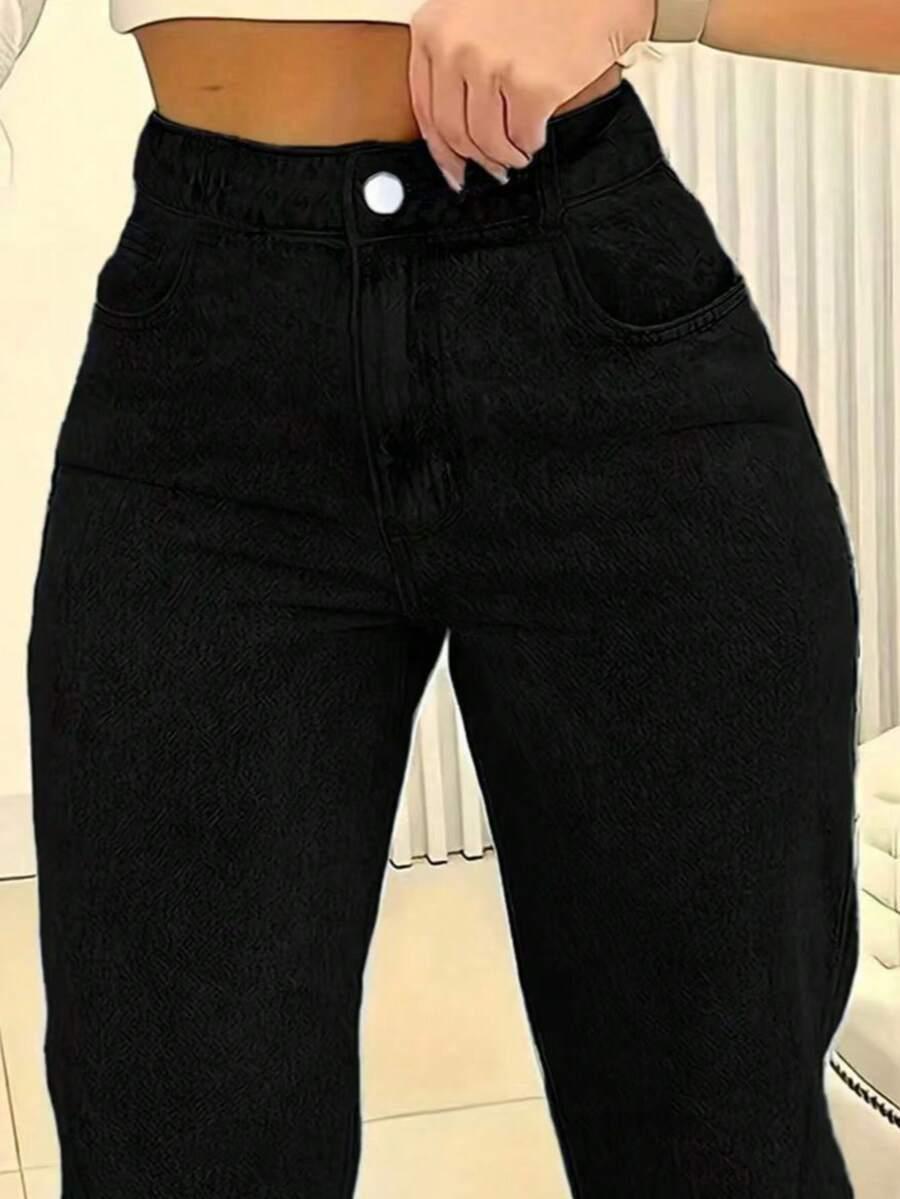CZARNE JEANSY KIESZENIE 