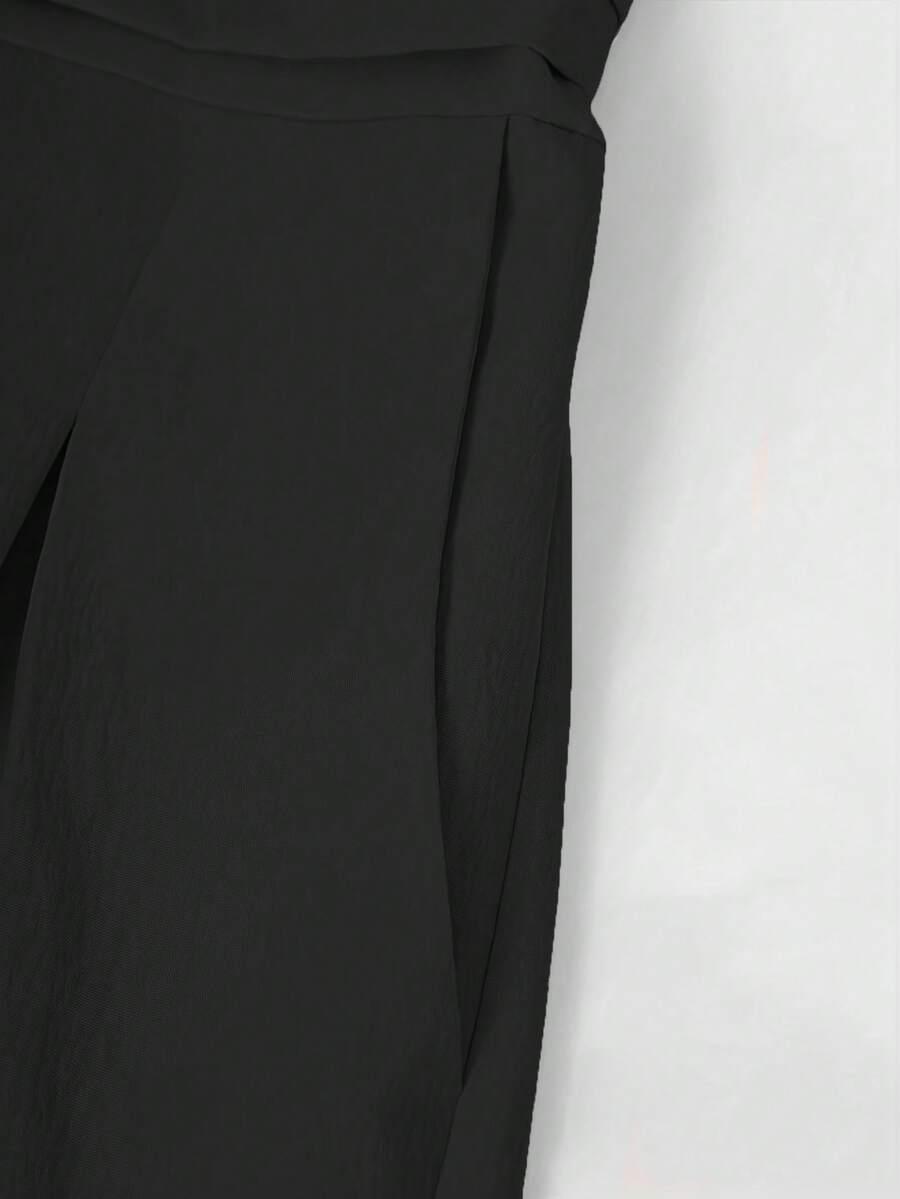 czarny kombinezon v neck 