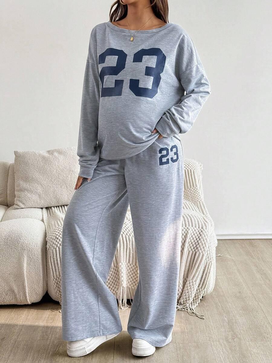 ciążowy dresowy komplet bluza spodnie 
