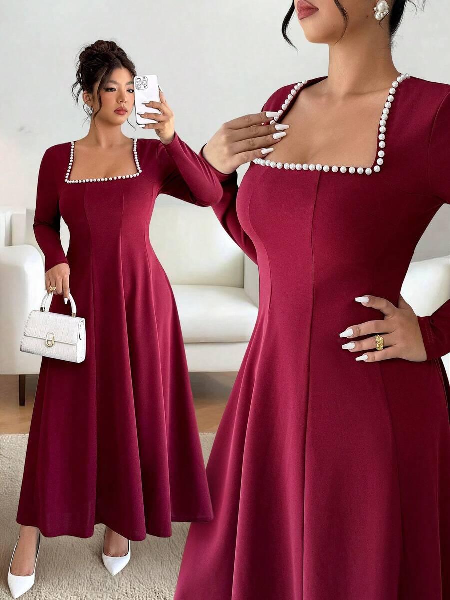 CZERWONA MAXI SUKIENKA
