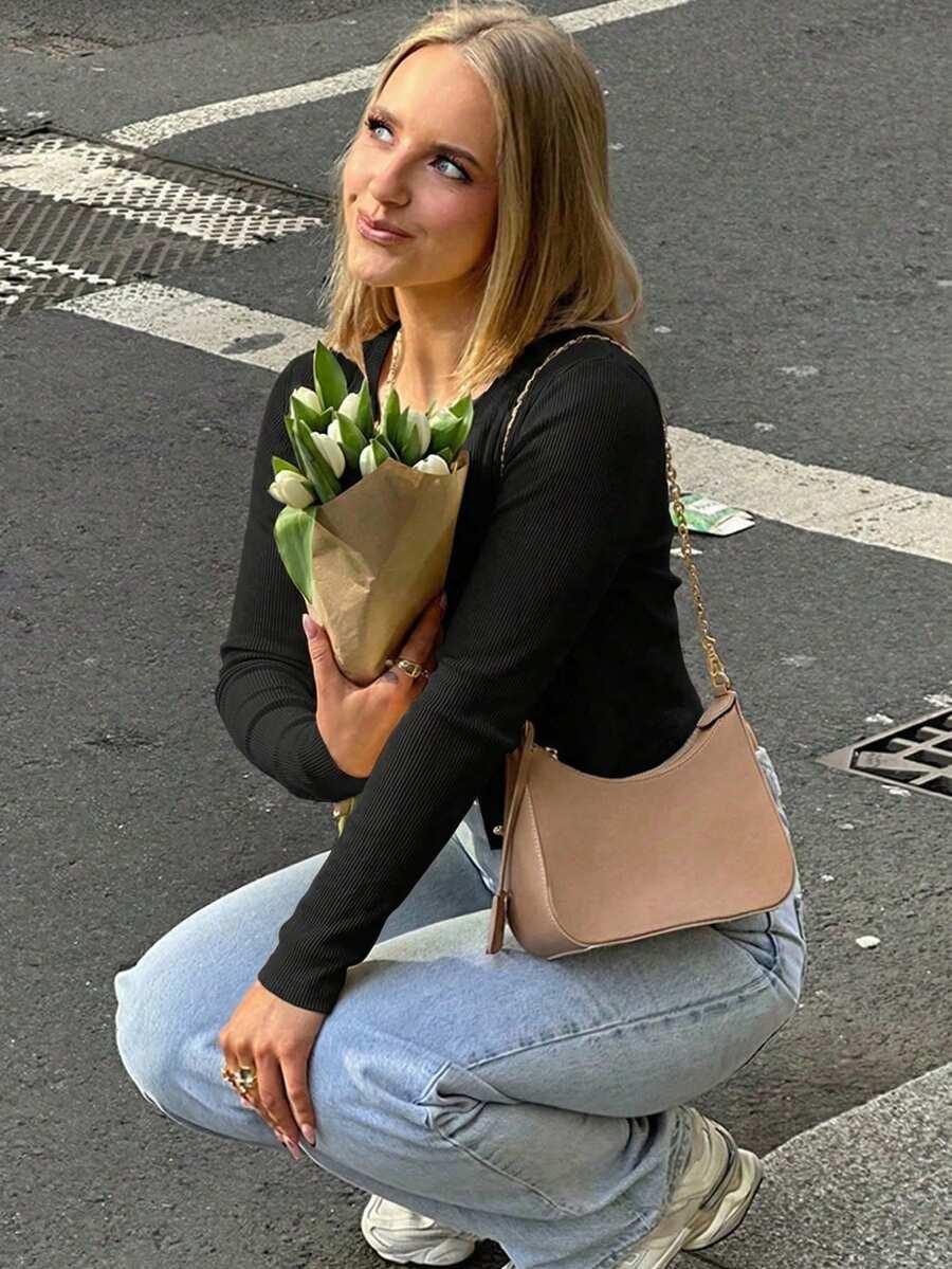 czarna bluzka długi rękaw