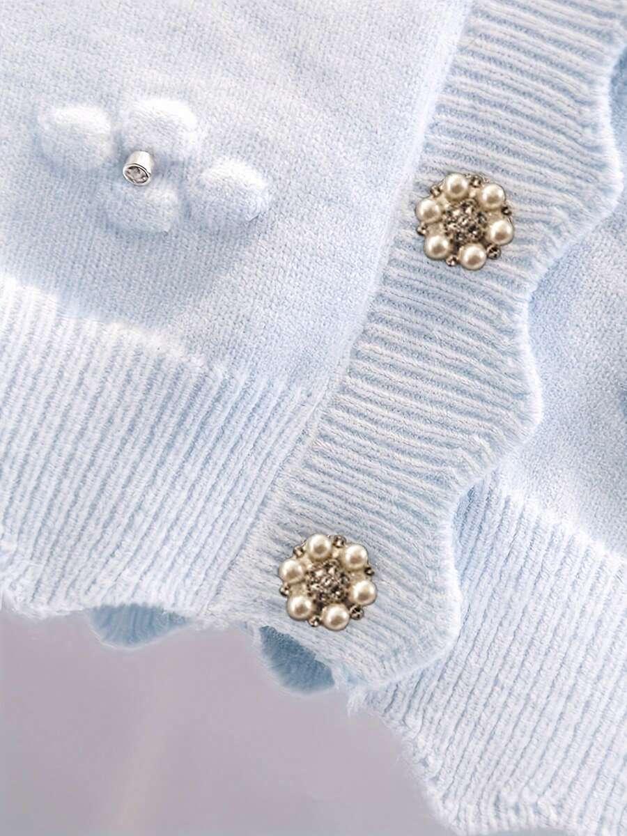 NIEBIESKI SWETER ZDOBIENIA
