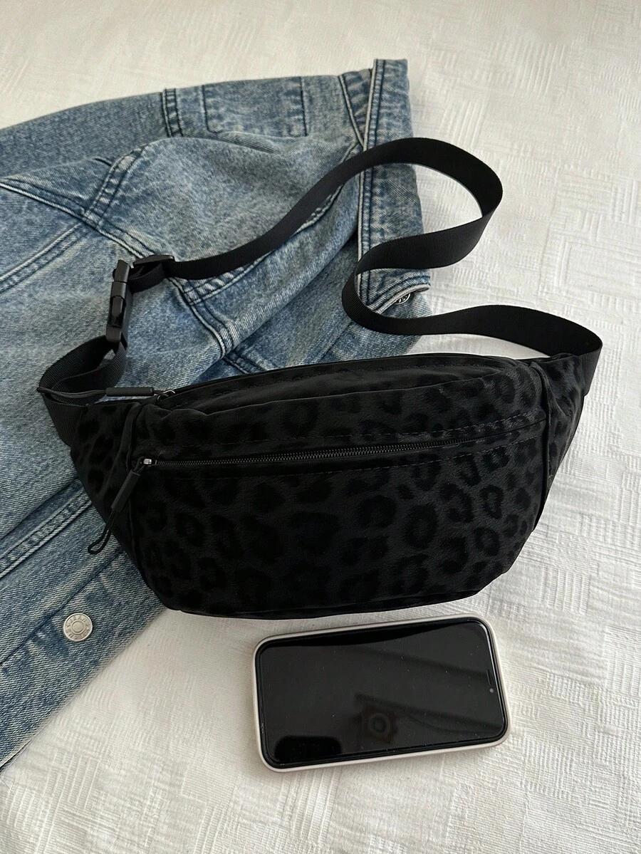 czarna torebka animal print