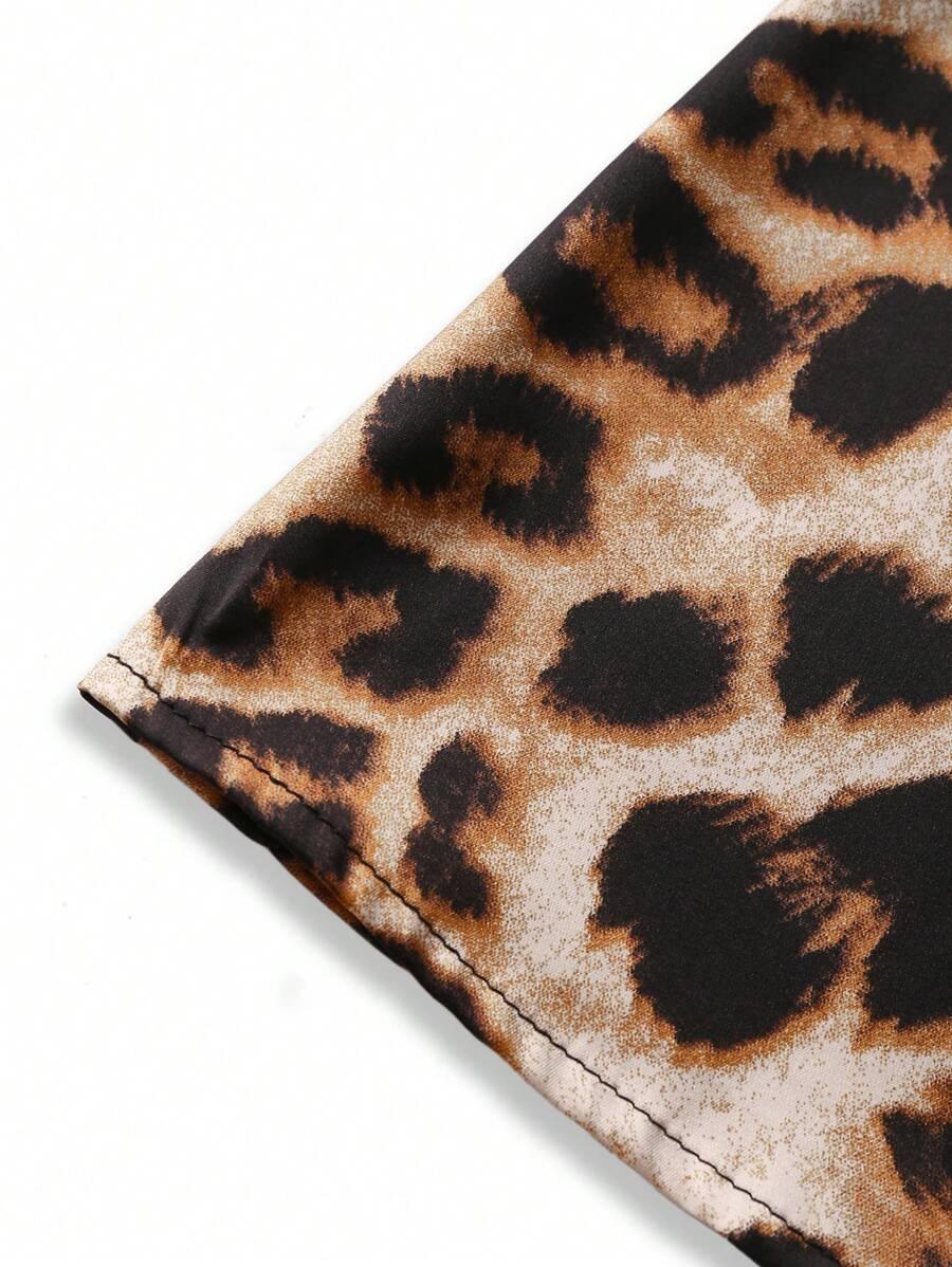 SATYNOWA MIDI SPÓDNICA ANIMAL PRINT 