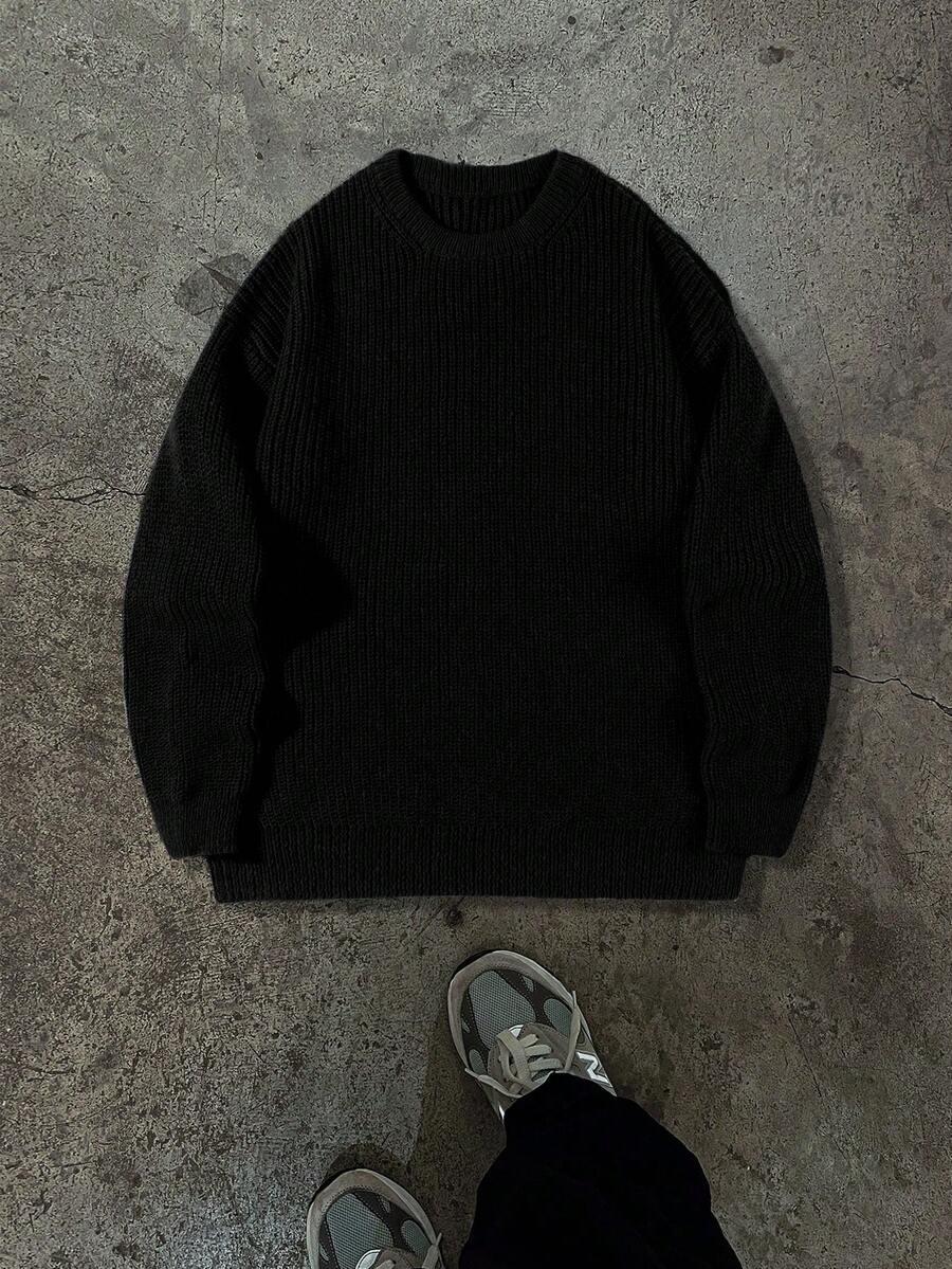 CZARNY SWETER DZIANINA